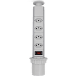 Torre De 4 Tomadas 10 Amperes Com 4 Tomadas Multiplug Bivolt Cor Cinza