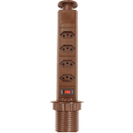 Torre De 4 Tomadas 16 Amperes Com 4 Tomadas Multiplug Bivolt Cor Marrom