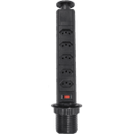 Torre De 5 Tomadas 16 Amperes Com 5 Tomadas Multiplug Bivolt Cor Preto
