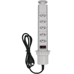 Torre De 5 Tomadas 10 Amperes Com 5 Tomadas Multiplug Bivolt Cor Cinza