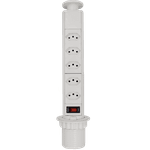 Torre De 5 Tomadas 10 Amperes Com 5 Tomadas Multiplug Bivolt Cor Branco