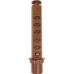 Torre De 5 Tomadas 10 Amperes Com 5 Tomadas Multiplug Bivolt Cor Marrom