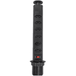 Torre De 6 Tomadas 16 Amperes Com 6 Tomadas Multiplug Bivolt Cor Preto 