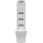 Torre De Tomadas Especial 20 Amperes Com 3 Tomadas Multiplug Bivolt Cor Branca
