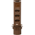 Torre De Tomadas Especial 20 Amperes Com 3 Tomadas Multiplug Bivolt Cor Marrom