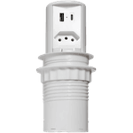 Mini Torre De Tomadas Pop 10 Amperes Com 1 Tomada e 2 USB A+C Retrátil Bivolt Cor Branca