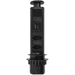 Torre De Tomada Preto Usb Tipo C + A Turbo + 2 Elétrica 10A Cor Preto 