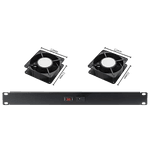 Kit de Ventilação com 2 ventiladores para Rack 1U x 19" polegadas