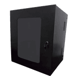 Mini Rack 12U Suspenso de Parede com Porta Frontal 400mm Preto – Max Eletron 