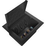 Caixa de Mesa POP 3 Tomadas + 4 Furações para Kystone T4 10000 Grafite