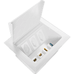 Caixa de Mesa POP 3 Tomadas + 4 Furações para Kystone T4 10000 Branco