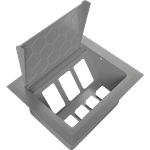 Caixa de Mesa POP 3 Tomadas + 4 Furações para Kystone T4 10000 Cinza