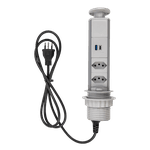 Torre De Tomada Preto 2 Usb Tipo C + A Turbo + 2 Elétrica 16A Cor Cinza