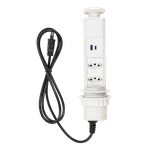 Torre De Tomada Preto 2 Usb Tipo C + A Turbo + 2 Elétrica 16A Cor Branca