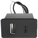 TOMADA CASE TIPO PAINEL C/USB TIPO A+C PRETO