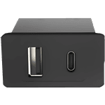 TOMADA CASE TIPO PAINEL C/USB TIPO A+C PRETO