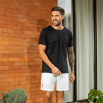 Short Masculino Forthem Linho Básico Branco