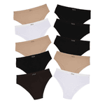 Kit 10 Calcinhas Tangão Cós Alto Algodão 0037 - Cores Variadas