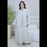 VESTIDO NELLY COM CARDIGAN NELLY BEGE