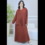 VESTIDO NELLY COM CARDIGAN NELLY TERRA COTA