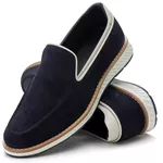 9008 Sapato Masculino Camurça Marinho Chelsea