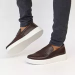 5506 Sapato Slip On Masculino Milao Café