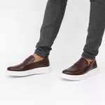5506 Sapato Slip On Masculino Milao Café