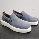 5511 Sapato Slip On Milao Camurça Azul Claro