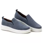 5511 Sapato Slip On Milao Camurça Azul Claro