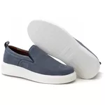 5511 Sapato Slip On Milao Camurça Azul Claro