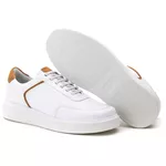 5512 Sapato Masculino Casual Milao Comfot Branco Castor