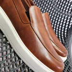 5513 Slip On Masculino Em Couro Milao Castor