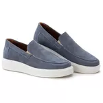 5513 Slip On Masculino Em Couro Milao Azul