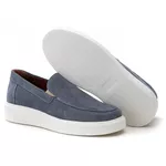5513 Slip On Masculino Em Couro Milao Azul