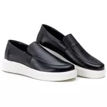 5513 Slip On Masculino Em Couro Milao Preto