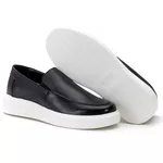 5513 Slip On Masculino Em Couro Milao Preto