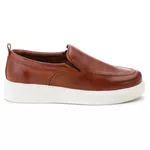 5514 Sapato Masculino Em Couro Slip On Milao Castor