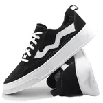 30001 Nobuck Comfort Preto Branco Rio Gelo