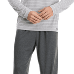 PIJAMA LONGO MASCULINO GOLA V VISCOLYCRA LISTRADO - CINZA