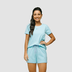 PIJAMA LISO COM APLIQUE PREMIUM - TURQUESA