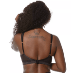 SUTIÃ SEXY SEM BOJO E COM ARO RENDA E TULE PRETO - PRETO