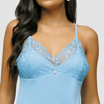 SHORTDOLL COM RENDA MICROFIBRA PREMIUM - AZUL CELESTE