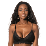 SUTIÃ SEM BOJO E COM ARO EM RENDA - PRETO