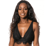SUTIÃ SEXY EM RENDA SEM BOJO E COM ARO - PRETO