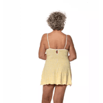 CAMISOLA MALHA COM RENDA ESTAMPA VICHY AMARELA - XADREZ