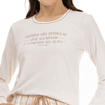 PIJAMA LONGO XADREZ ALGODÃO PREMIUM OFF-WHITE - XADREZ