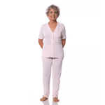 PIJAMA AMERICANO LONGO LIGANETE - ROSA DELICATI