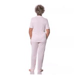 PIJAMA AMERICANO LONGO LIGANETE - ROSA DELICATI