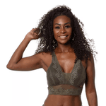 TOP EM RENDA SEM ARO COM BOJO MACIO E ALONGADO - VERDE MAJOR