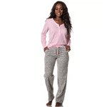 PIJAMA LONGO ROSA E ESTAMPA ONCINHA - ROSA DELICATI